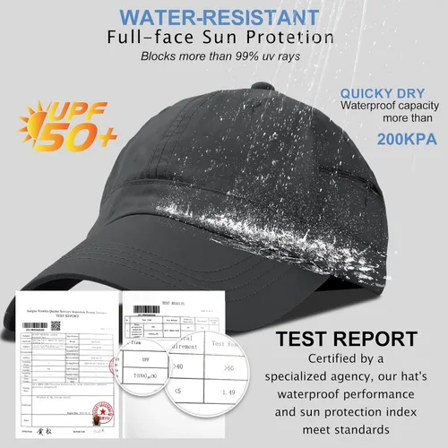 Miniatura 49 de Gorra de béisbol impermeable para hombre, sombrero de lluvia plegable para correr al aire libre, sombrero de pesca solar