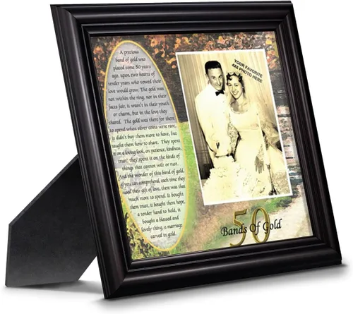 Miniatura 20 de Crossroads Home Décor Boda 50 para padres, decoraciones de 50 aniversario para fiesta, aniversario de oro, regalos de 50 años, 50 para parejas, Gris