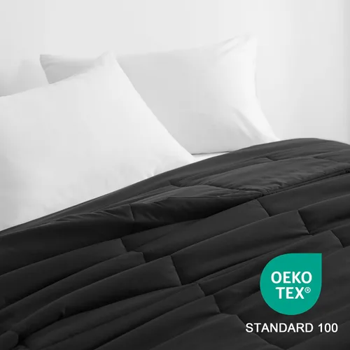 Miniatura 8 de NTBAY Edredón Individual - Relleno de Edredón Alternativo al Plumón, Ropa de Cama para Todas las Estaciones Relleno de Edredón Acolchado con Negro