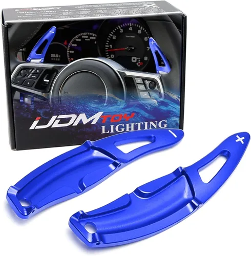 iJDMTOY Extensiones de Pala Grande de Aluminio Billet CNC Azul Compatibles con Porsche Cayenne Macan Panamera 911 Cayman/Boxster 718