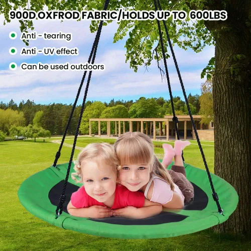Miniatura 7 de WV WONDER VIEW columpio para árbol, columpio para exteriores con juego de correas para colgar, 40 pulgadas de diámetro, capacidad de peso de 600