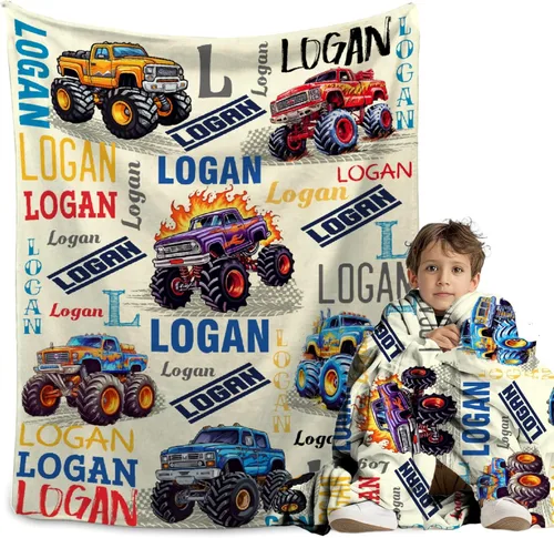 Miniatura 15 de Manta personalizada de bosque azul para niños y niñas, manta personalizada de animales salvajes, regalos para bebé, vaca, guardería, mantas