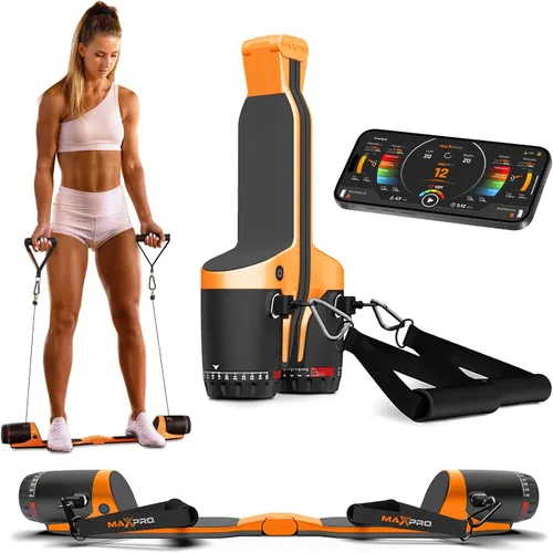 Miniatura 6 de MAXPRO gimnasio en casa, como se ve en Shark Tank, versátil, portátil, con Bluetooth, para entrenamiento de fuerza, HIIT, ejercicio cardiovascular