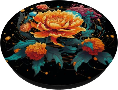 Miniatura 2 de Floral Flowers Marigolds PopSockets PopGrip intercambiable