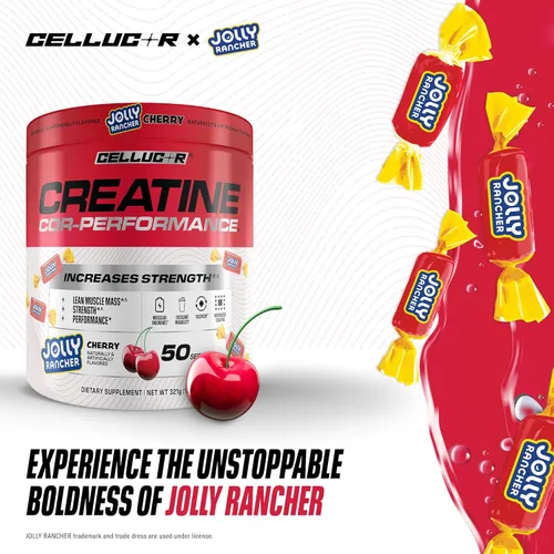 Miniatura 6 de Polvo de creatina Cellucor, sabor cereza Jolly Rancher - Aumenta la fuerza, masa muscular magra y la resistencia, creatina micronizada para una