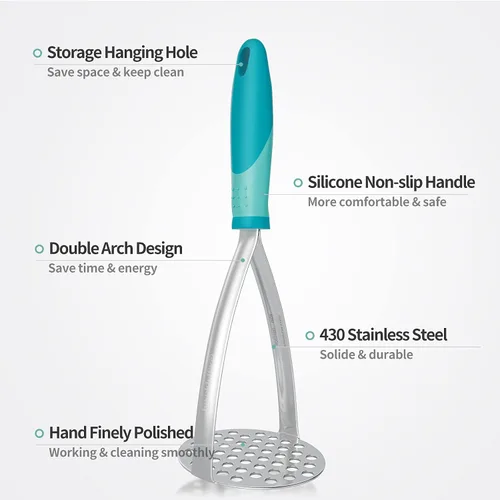 Miniatura 3 de Joyoldelf Triturador de Papas de Servicio Pesado, Triturador Integrado de Acero Inoxidable Herramienta de Cocina y Triturador