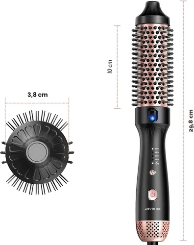 Miniatura 8 de ZAVAREA Cepillo térmico, 1.5 pulgadas, calentador de cepillo redondo, 2,624.7 ft de cerámica de iones negativos para menos daño al encrespamiento