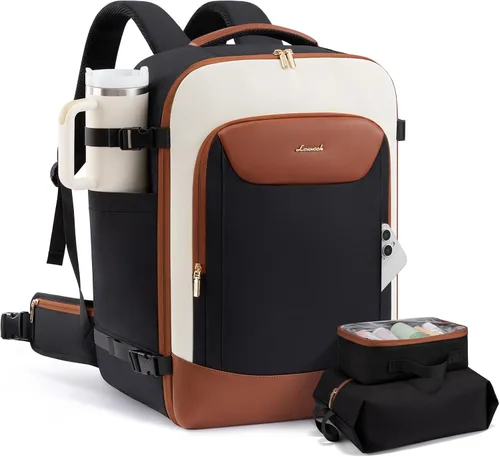 Miniatura 34 de LOVEVOOK Mochila de viaje de 40 L para mujeres y hombres, mochila grande de mano para aviones, bolsa de viaje para artículos personales de la TSA