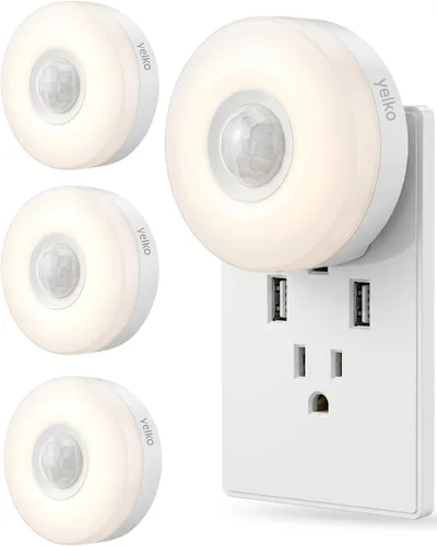 Miniatura 10 de YELKO Luz nocturna con sensor de movimiento: luz nocturna LED antideslumbrante blanca cálida de 3000 K, ultra brillante, acogedora, suave,