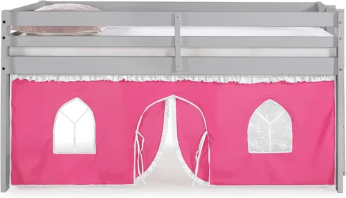 Miniatura 7 de Alaterre Furniture Jasper - Cama tipo loft tamaño individual, marco gris paloma y fondo rosa/blanco Gris (Dove Gray)
