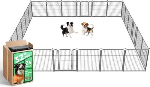 Miniatura 13 de FXW Aster - Corralito para perros diseñado para patio, 32 pulgadas, 16 paneles
