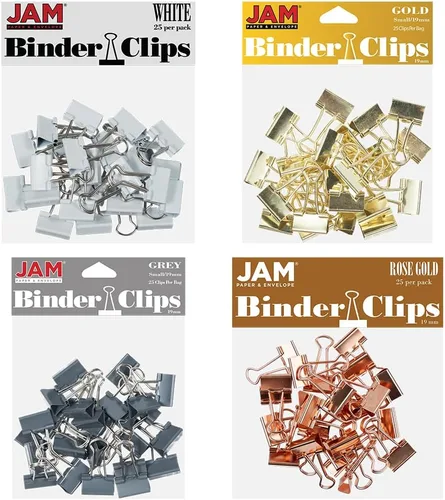Miniatura 12 de Broches aprietapapeles JAM Paper®, Blanco