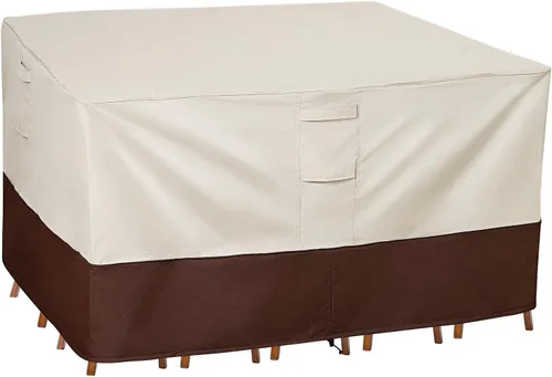 Vailge Juego de funda protectora de alta resistencia para muebles de jardín, impermeable, con asas acolchadas y cordón durable en el dobladillo, se