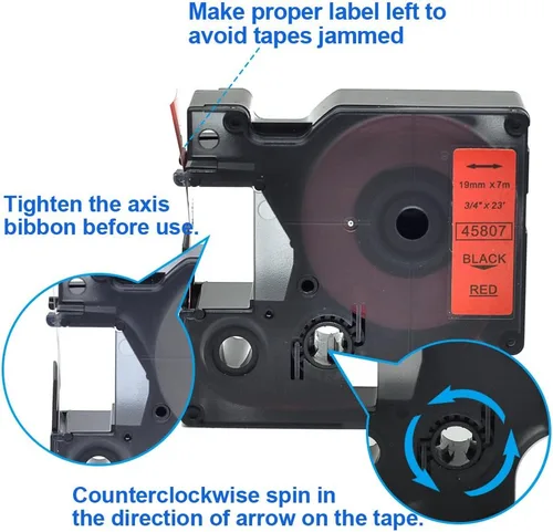 Miniatura 9 de Paquete de 2 cartuchos de etiquetado compatibles con Dymo D1 Tape 45807, negro sobre rojo, compatible con LabelManager 350D 400 500TS