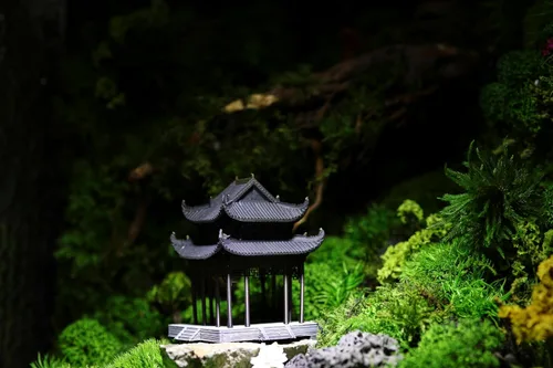 Miniatura 3 de KARESANSUI Pabellón chino tradicional - decoración de terrario, decoración de acuario chino, accesorios de jardín de hadas, decoración de paludario
