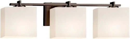 Miniatura 6 de Justice Design Group Lighting FSN-8443-55-OPAL-NCKL Fusion Era Barra de baño de 3 luces, níquel cepillado
