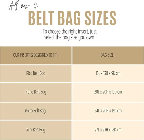 Miniatura 2 de Bag Organizer for Celine Nano Belt Bag Organizer, Mini Belt Bag Organizer, Micro Belt Bag Insert, 2 Premium Felt Handmade Liner protector with Gold