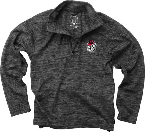 Miniatura 5 de Wes and Willy Camiseta de manga larga con cremallera de 1/4 para niños, para fanáticos de los deportes universitarios, de hilo nublado