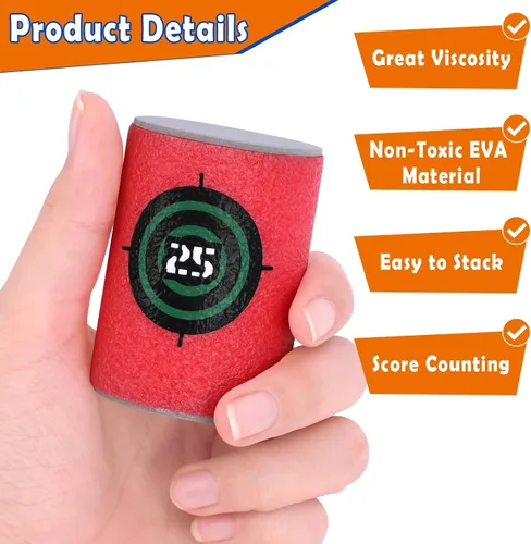 Miniatura 6 de POKONBOY Objetivo de bala suave, objetivo de dardos de bala EVA compatible con pistolas Nerf Blasters