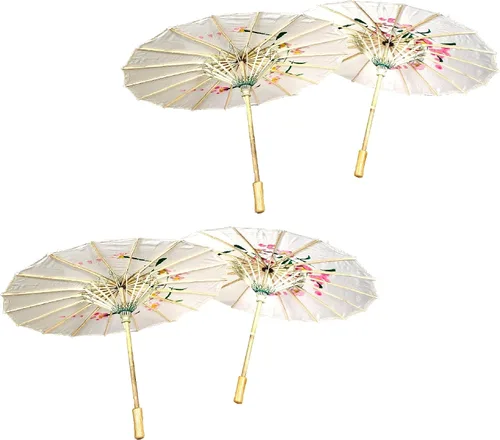 Miniatura 18 de TJ Global Paquete de 4 paraguas de 22 pulgadas para niños chinos japoneses para bodas, fotografías, disfraces, cosplay, decoración y otros eventos