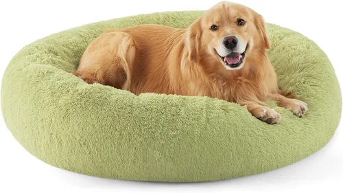 Miniatura 100 de Bedsure - Cama relajante para perro mediano, lavable, tipo dona, cama para gato, antideslizante, redonda, afelpada, mullida, de piel sintética