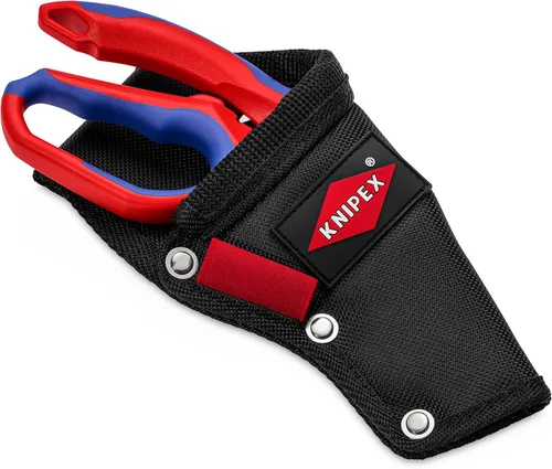 Miniatura 6 de KNIPEX Tools Tijeras de electricista de acero inoxidable 95 05 20 US angulares, 6-1/4", Rojo/Azul y Herramientas 00 19 75 LE Bolsa de cinturón