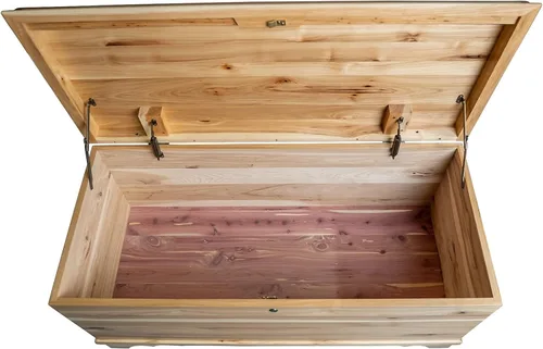 Miniatura 3 de Rustic Red Door Co. Cofre de Cedro Hope de 42 pulgadas con parte superior de cascada, pecho hecho en Amish con bisagras antideslizantes y cerradura