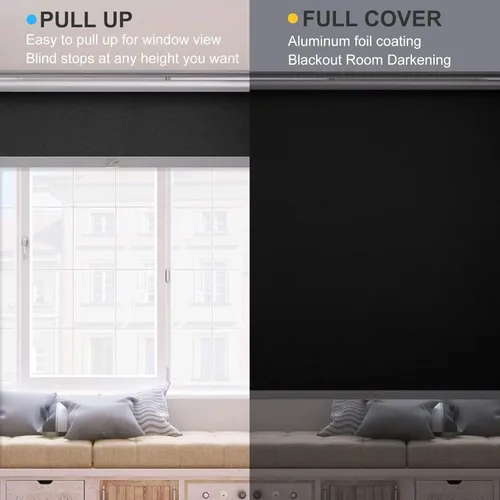 Miniatura 4 de MYshade - Persianas enrollables sin cordones con parada libre, persianas y cortinas para ventanas oscurecedoras de habitación, mismas de ambos