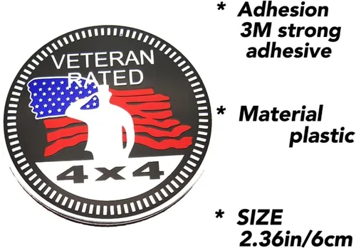 Miniatura 3 de 4 x 4 emblemas de metal para automóvil, emblemas de metal 3D, emblemas redondos para automóvil, calcomanías compatibles con vehículos, Jeep
