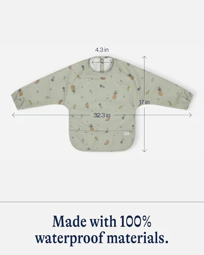 Miniatura 6 de Lalo Babero Smock - Babero de manga larga para bebés y niños pequeños - Puños elásticos, bolsillo grande recolector, poliéster reciclado impermeable