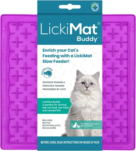 Miniatura 7 de LickiMat Chupete clásico, tapete para lamer lento para gatos, reductor de ansiedad y aburrimiento; perfecto para alimentos, golosinas, yogur