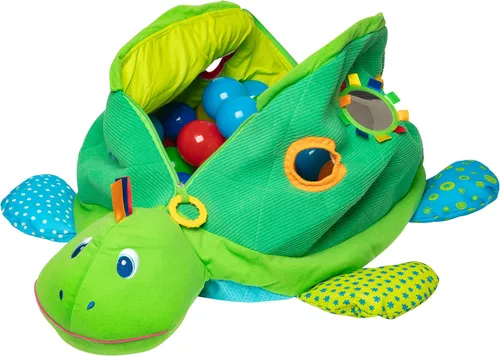 Miniatura 4 de Melissa & Doug Pozo de pelotas de tortuga para niños con 60 bolas, color verde