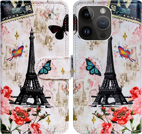 Miniatura 15 de Bcov Funda para iPhone 15 Pro Max, funda de piel con tapa y soporte para tarjeta y soporte para iPhone 15 Pro Max