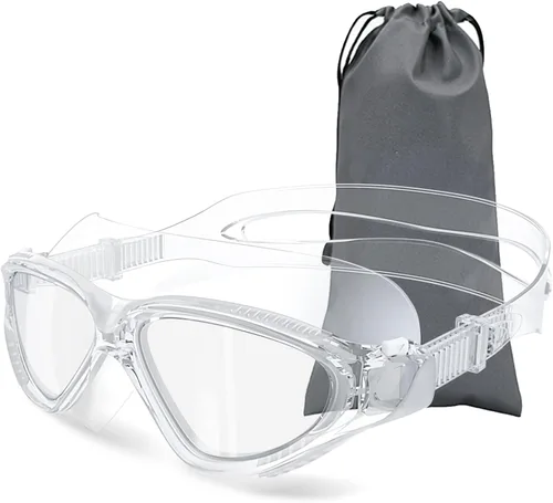 Siliwo - Gafas de natación panorámicas de 180° para adultos, ultra cómodas, de silicona líquida, antivaho/UV, piscina y al aire libre, mujeres,