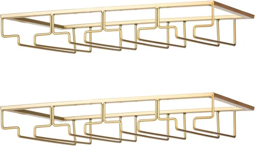 Miniatura 10 de FOMANSH Estante para Copas de Vino - Soporte para Copas de Vino debajo del Gabinete, Organizador de Metal para Copas de Vino y Vasos, Colgador