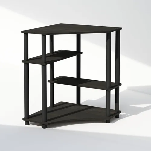 Miniatura 3 de Furinno Turn-N-Tube Estantes de almacenamiento, estante esquinero de 4 niveles, estante de exhibición de montaje sin herramientas, estantería