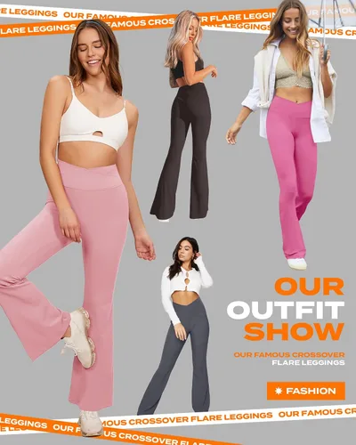 Miniatura 91 de TNNZEET Leggings acampanados negros para mujer, pantalones de yoga cruzados con bolsillos, corte de bota, leggings acampanados