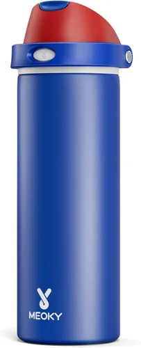 Miniatura 41 de Botella de agua aislada de 40 onzas con popote, botella de agua de metal de acero inoxidable con tapa 2 en 1, a prueba de fugas, fría durante 24