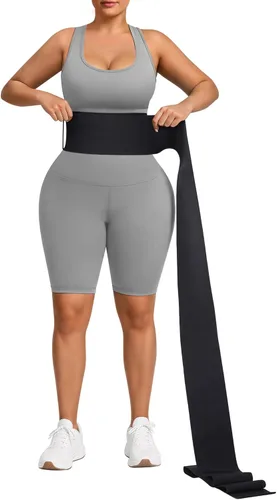 FeelinGirl Entrenador de Cintura para Mujeres Vendaje Envolvente Cinturón Recortador Torso Largo Envolturas de Barriga Moldeador Corporal de Vientre