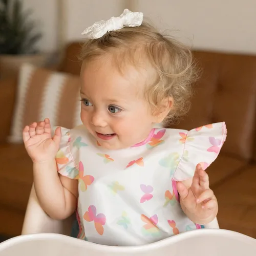 Miniatura 3 de Tiny Twinkle Babero a Prueba de Manchas para Niñas Babero Impermeable para Niños Pequeños para Comer Delantal para Bebé para Alimentación
