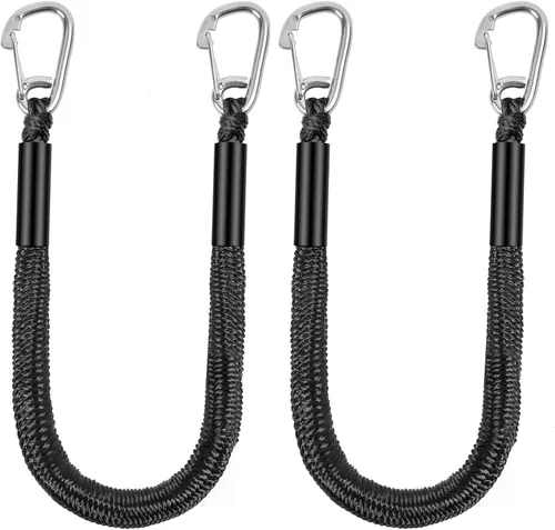Miniatura 7 de Cuerda de amarre para barco de 4 pies, color negro, paquete de 4