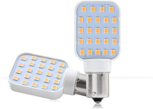 Paquete de 2 bombillas LED giratorias para interiores de caravana, superbrillante, 312 lúmenes, 1141, 1156, BA15S, 24-SMD, bombilla de 10-30 V,