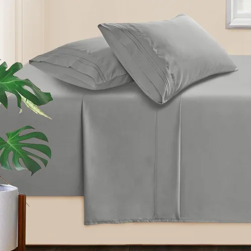 Miniatura 23 de Manyshofu Sábanas de bolsillo extra profundo tamaño King – Sábanas y fundas de almohada de lujo de 1800 hilos – Juego de cama de microfibra