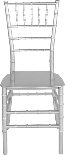 Miniatura 8 de Flash Furniture Paquete de 2 sillas Chiavari apilables de resina plateada de la serie HERCULES plateado