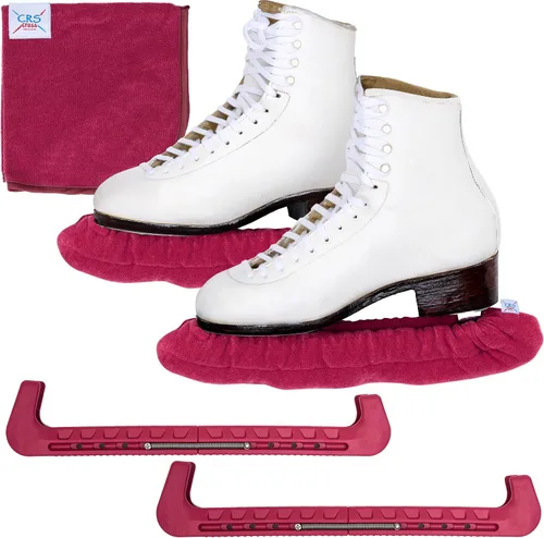 Miniatura 21 de CRS Cross - Juego de regalo de protectores de patines sobre hielo, guardas de tela y toallas, cubiertas suaves para cuchillas de patinaje artístico