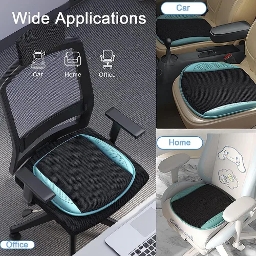 Miniatura 8 de Protector de cojín de asiento de automóvil refrigerado, transpirable, con 5 ventiladores, cable USB para asiento de automóvil, silla de oficina