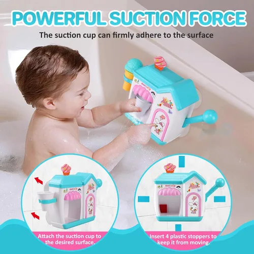 Miniatura 4 de Gretex Juguetes de Baño para Niños Pequeños de 3 4 5 6 7 8 Años Niñas, Juguete de Baño Fabricante de Helado de Burbujas, Juguetes de Ducha, Juguetes