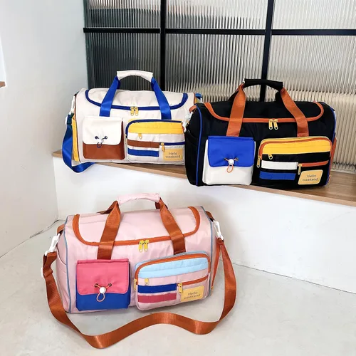 Miniatura 425 de Pequeña bolsa de gimnasio para mujer, bolsa de viaje con compartimento para zapatos