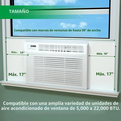 Miniatura 3 de Aire acondicionado de ventana, 2 piezas de tablero de aislamiento de superficie EVA, 17 x 10 pulgadas, diseño de instalación simple, aislamiento