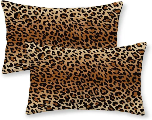 Miniatura 34 de Fundas de Almohada con Estampado de Antílope 16x16 Pulgadas Paquete de 2, Fundas de Almohada Decorativas con Estampado de Piel de Animal Marrón